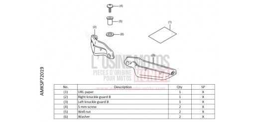 KIT,KNUCKLE GUARD EXTENSION *NH1* CRF1100D4N de 2022
